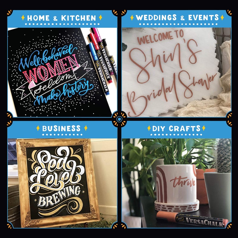 VersaChalk Metallic Liquid Chalk Markers, Set of 8-3mm Tip - Image 5